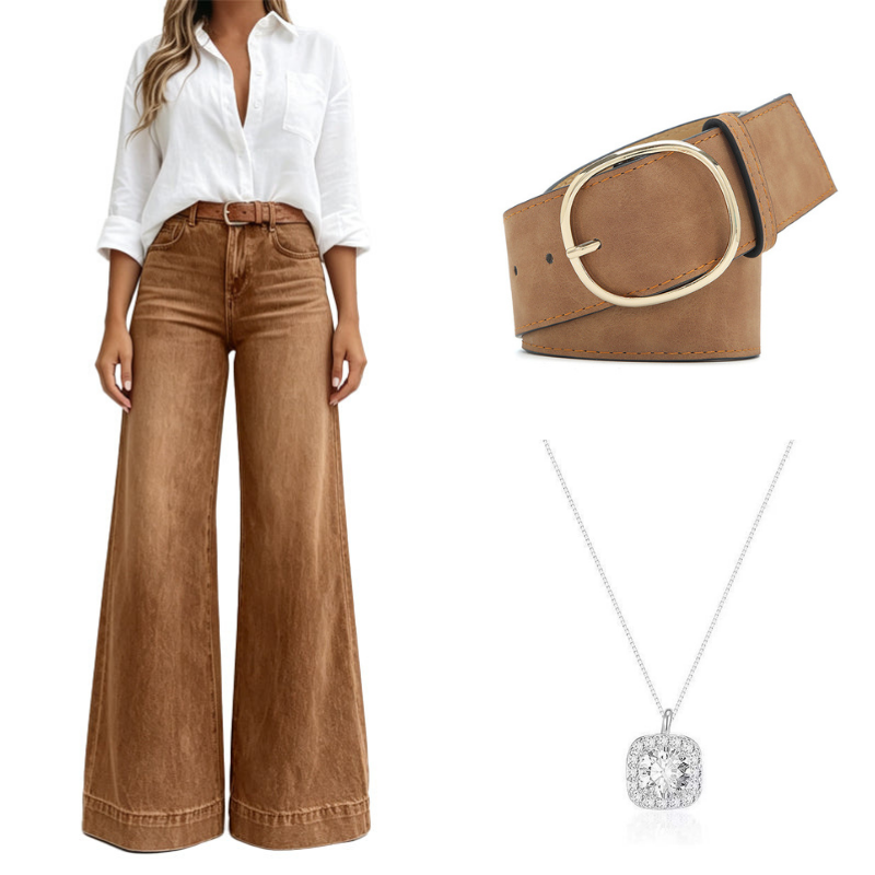 ๐ Longer-Looking Legs, Easy Comfort | Women's Vintage High-Waisted Wide-Leg Jeans