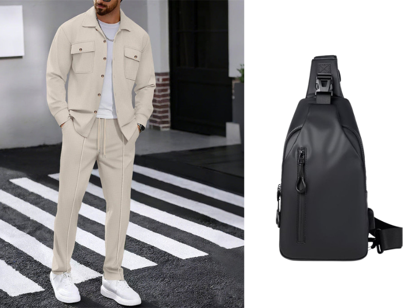 ๐ฅ Men's Waffle Button-Up Jacket & Trousers Set โ Breathable Waffle Knit, Relaxed Fit & Effortless Casual Style ๐๐