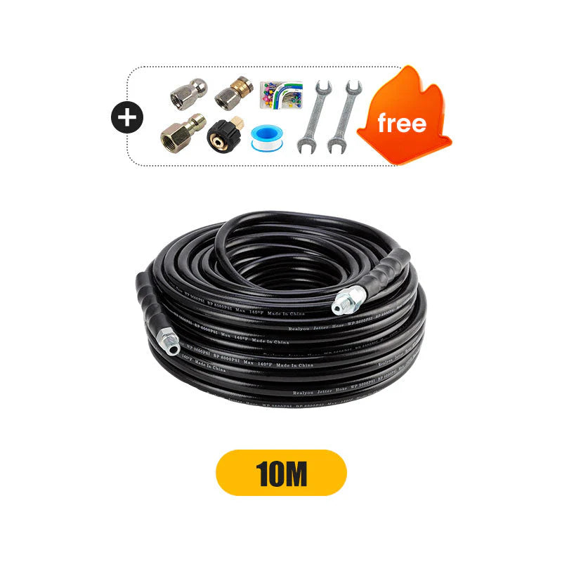 🚿 HOT SALE! ⚡ High-Pressure Sewer Jetter Hose with Nozzle – Strong Pressure Cleaning, Flexible & Durable, Anti-Kink Design, Universal Compatibility for Pipeline & Sewer Unblocking 🛠️
