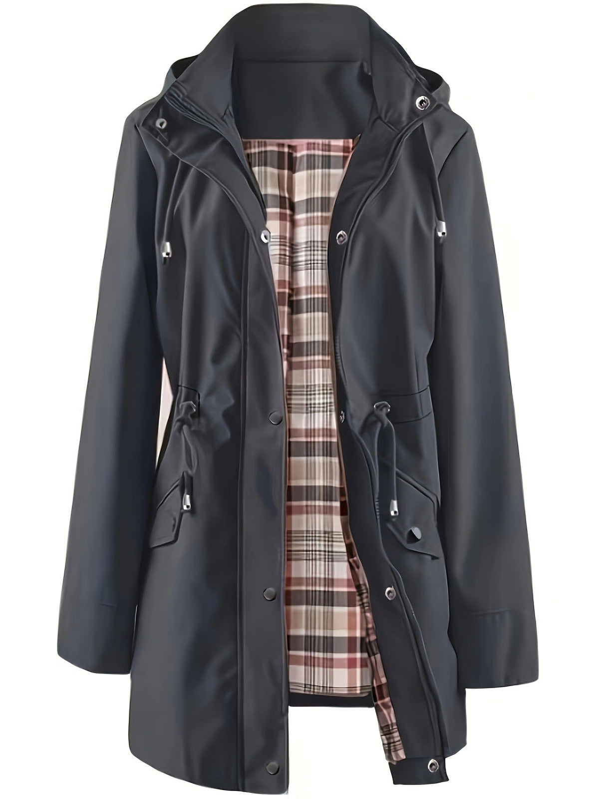💐50% OFF🌧️🧥Women's Checkered Lining Waterproof Windbreaker