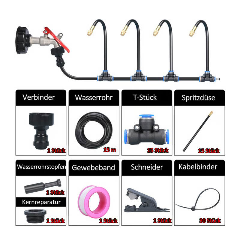 💧 Automatic Garden Irrigation System – 360° Adjustable, Misting, Water-Saving, Complete Set ✨