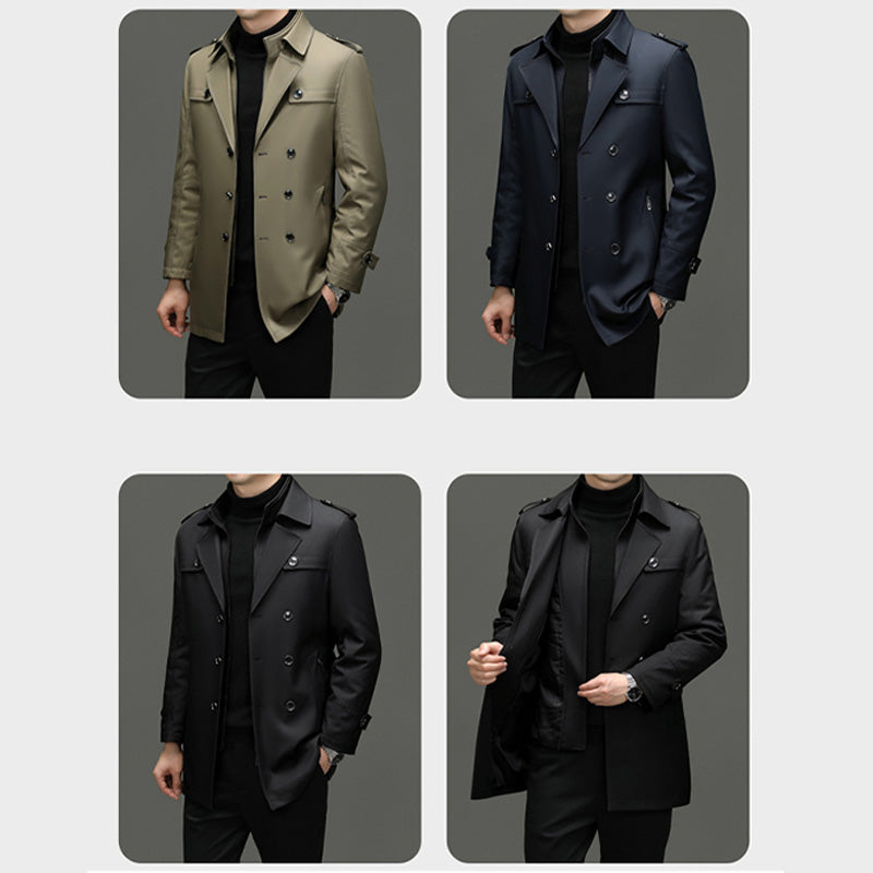 🔥Men's Medium-Length Trench Coat with Detachable Inner