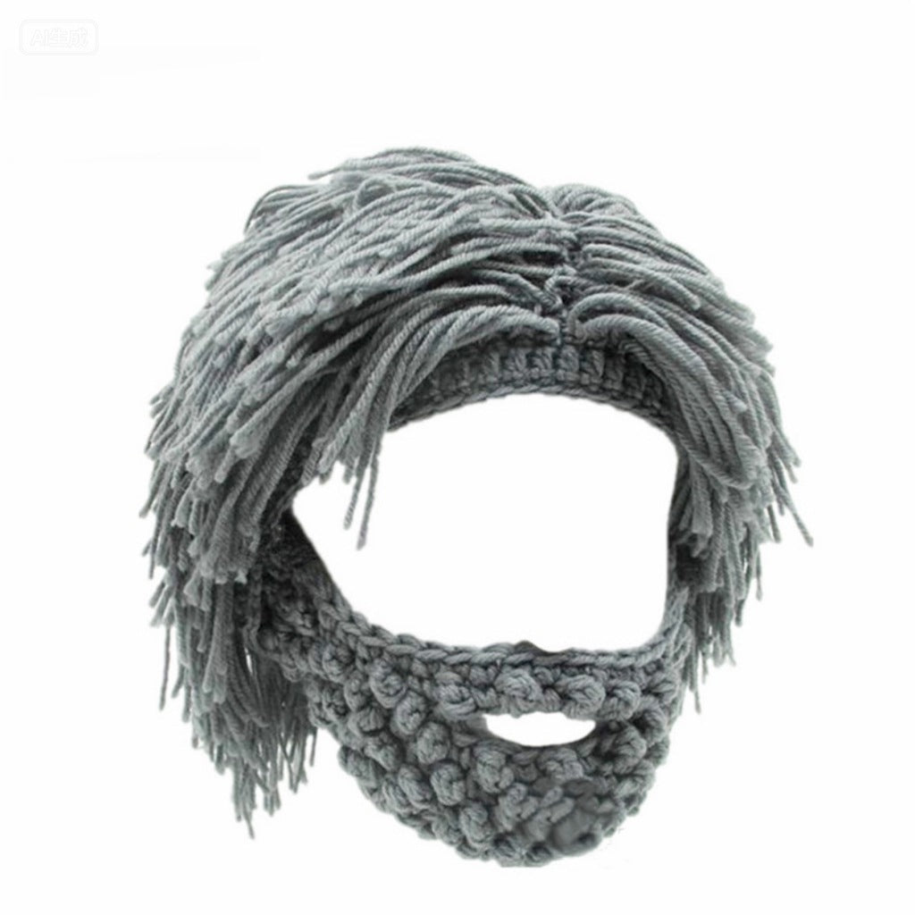 š¢š¢50% OFF !! ā°Punk-style hat with an attached simple wig and knitted beard