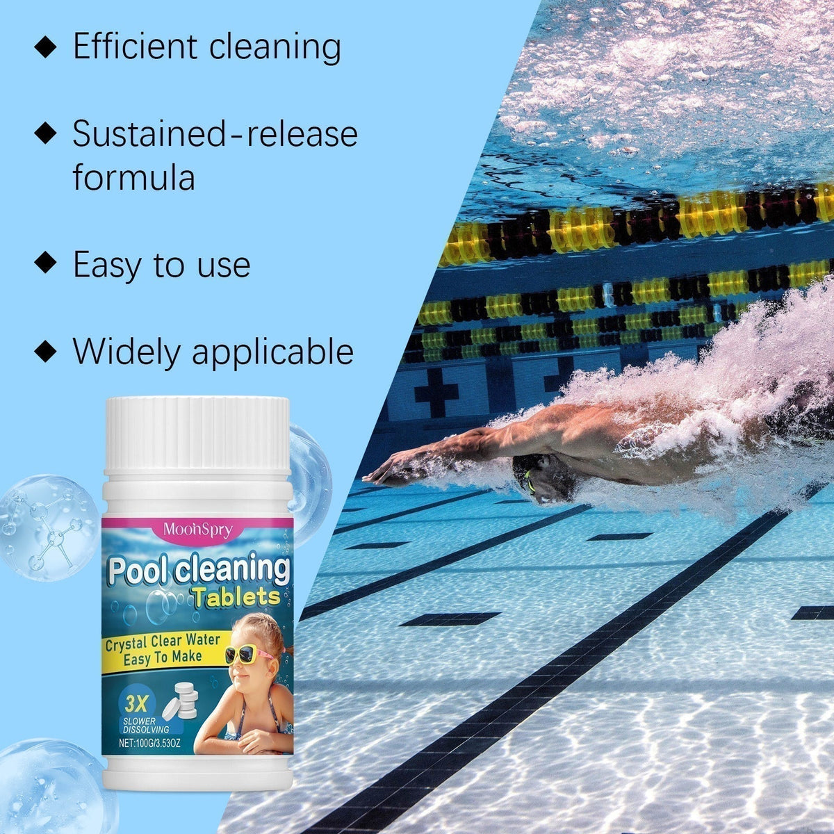 🏊♂️ Pool Cleaning Tablets for Crystal Clear Water – Drop, Dissolve, Dive In! 🌊✨