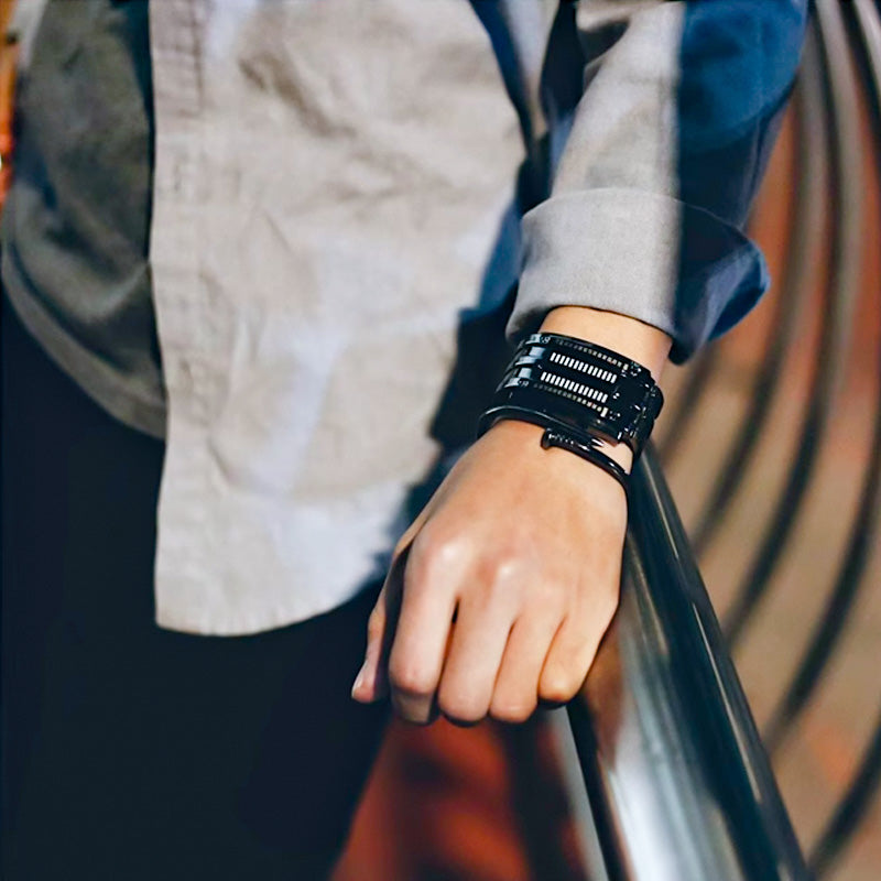 ⌚ LIMITED-TIME 50% OFF! ✨ Men's Binary LED Watch – Stainless Steel, Blue Light, Sporty, Water-Resistant, Modern ⚡