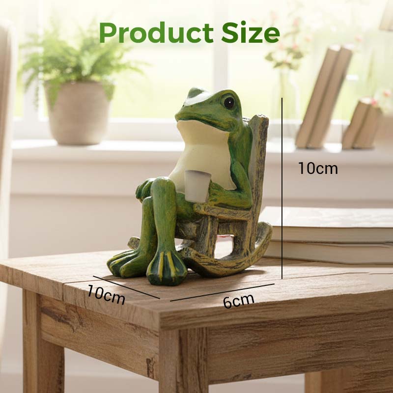 Solar Frog Rocking Chair Ornament