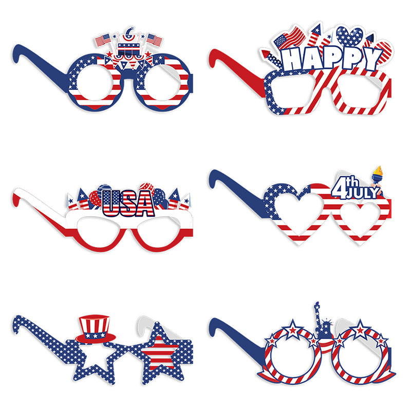 Funny Flag Party Photo Prop Glasses 6-Piece Set
