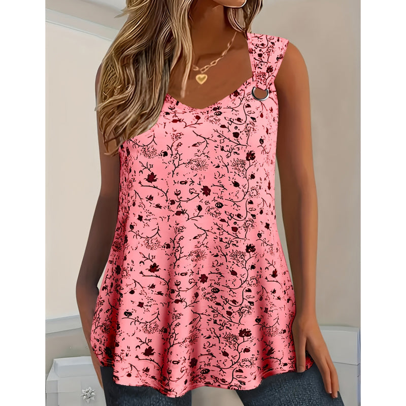 ๐ธ Women's Summer Floral Print Tank Top โ Soft, Breathable & Sleeveless