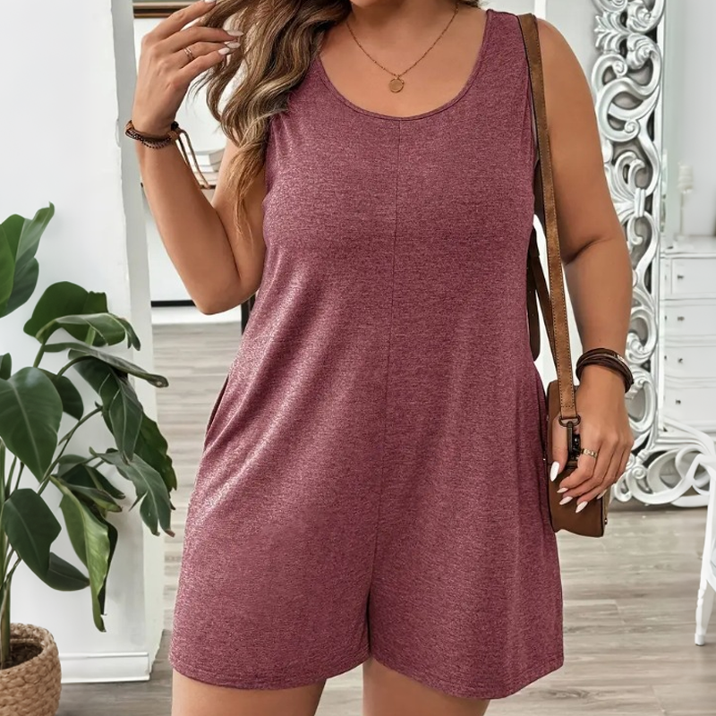 👗 LIMITED-TIME 50% OFF! 💥 Women's Plus Size Sleeveless Jumpsuit with Pockets – Flowy, Comfortable, Versatile ✨