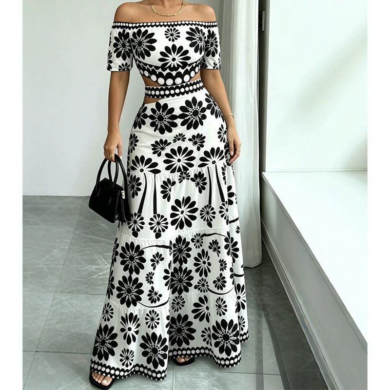 ๐บ LIMITED-TIME 50% OFF! ๐ฅ Women's Off-Shoulder Waist Cutout Daisy Printed Resort Dress โ Flowy, Breezy, Tropical Chic โจ