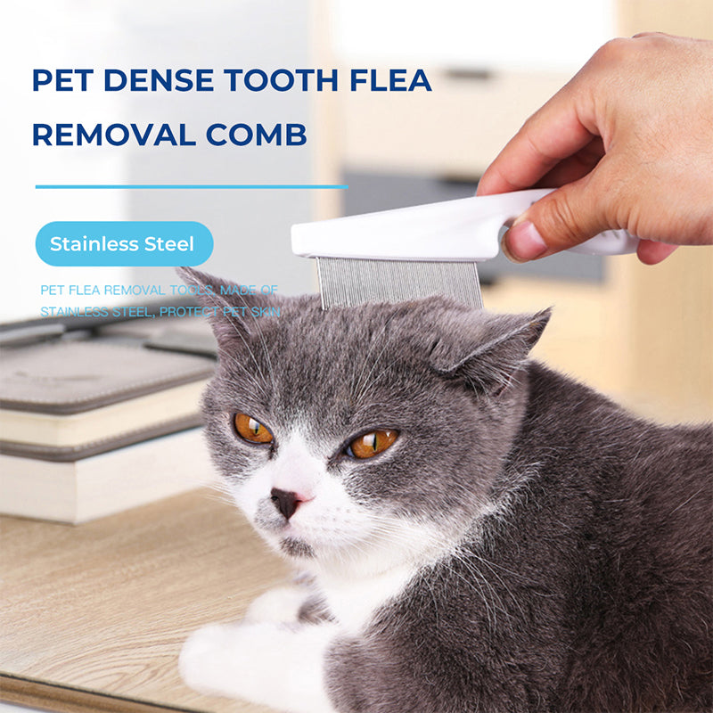 🐾🛁 Multifunctional Pet Grooming Comb – Tear Stain & Flea Removal with Fine Stainless Steel Needles ✨