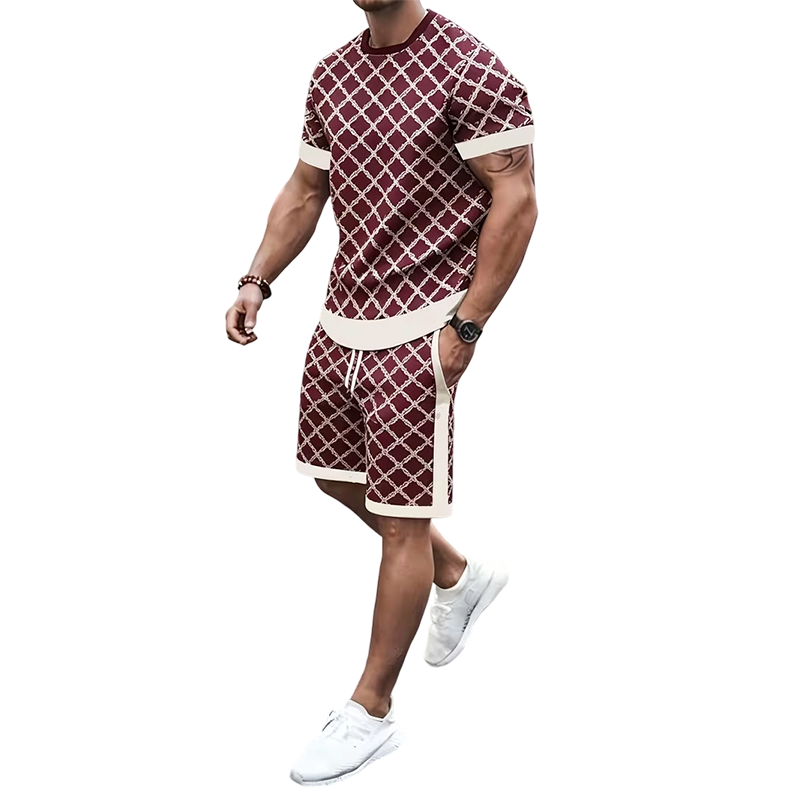 Men's Casual Top & Shorts 2-Piece Set