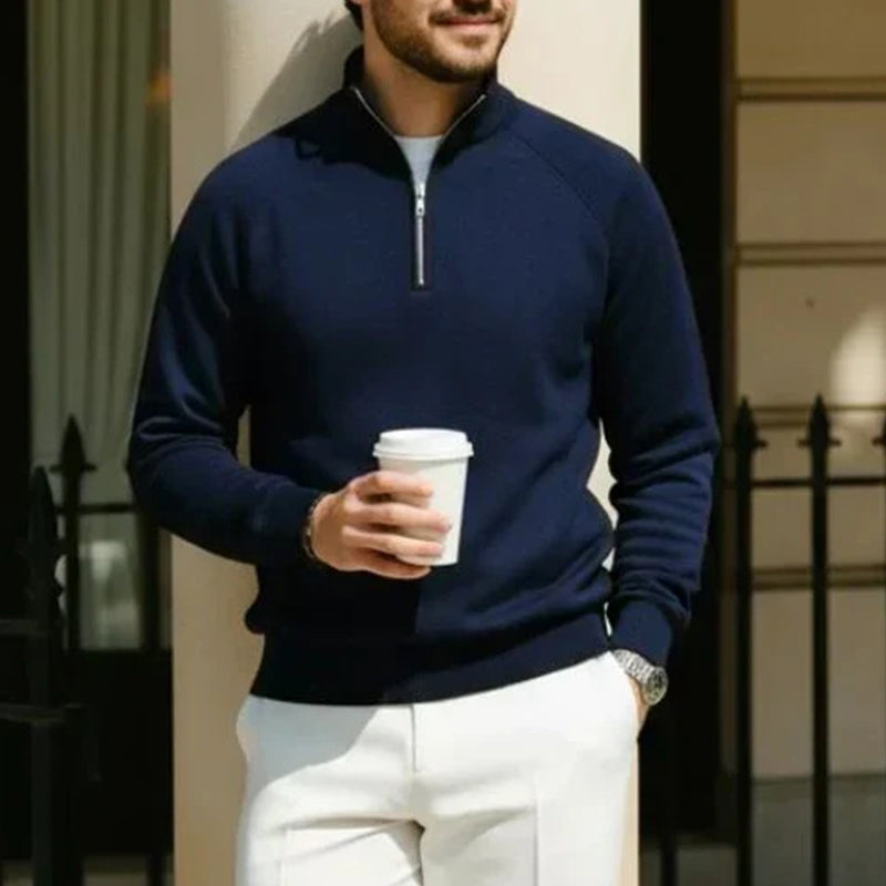 ✨Men's Corduroy Quarter-Zip Pullover Sweatshirt Casual Stand Collar Long Sleeve Top
