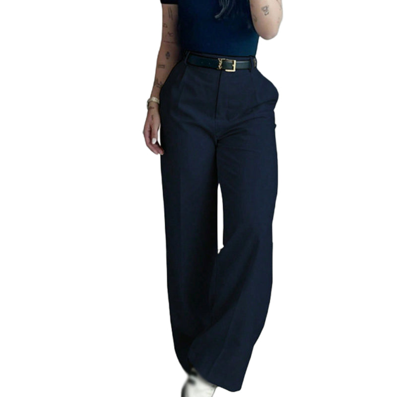 Women's Casual High-Waist Straight-Leg Pants