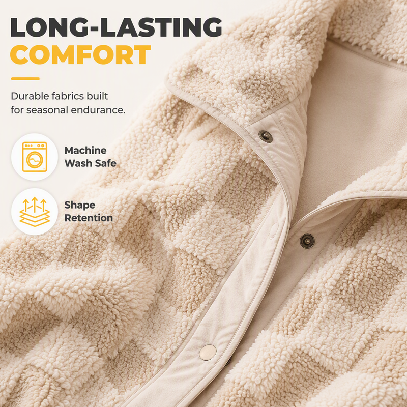❄️ Cozy Winter Comfort | Women's Checkerboard Plush Jacket ⚡ Free Shipping