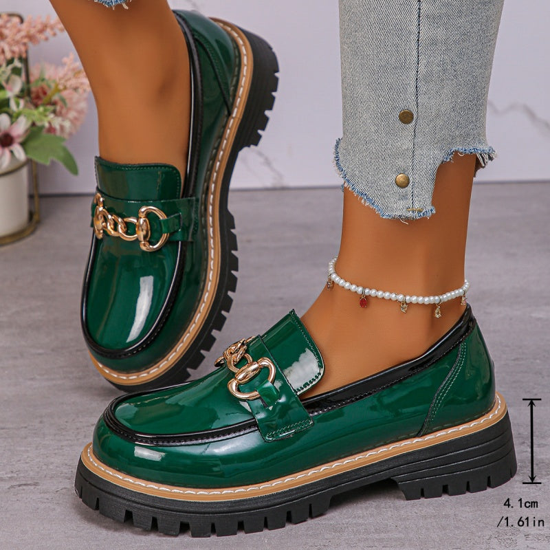 Women's Retro British Style Platform Loafers