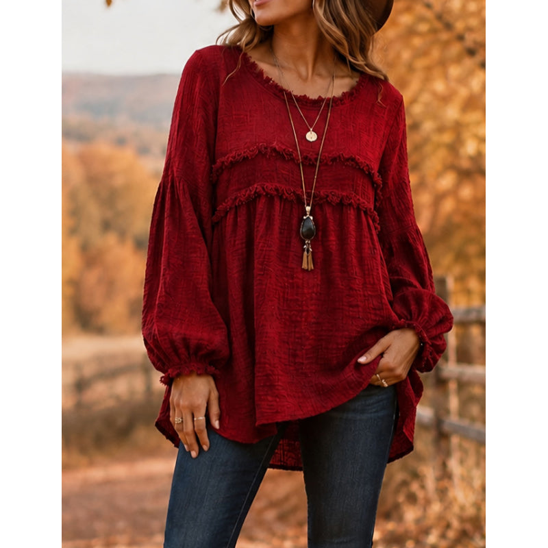 ๐๏ธ๐New Arrivals -Women's Loose Fit Fringe Trim Top