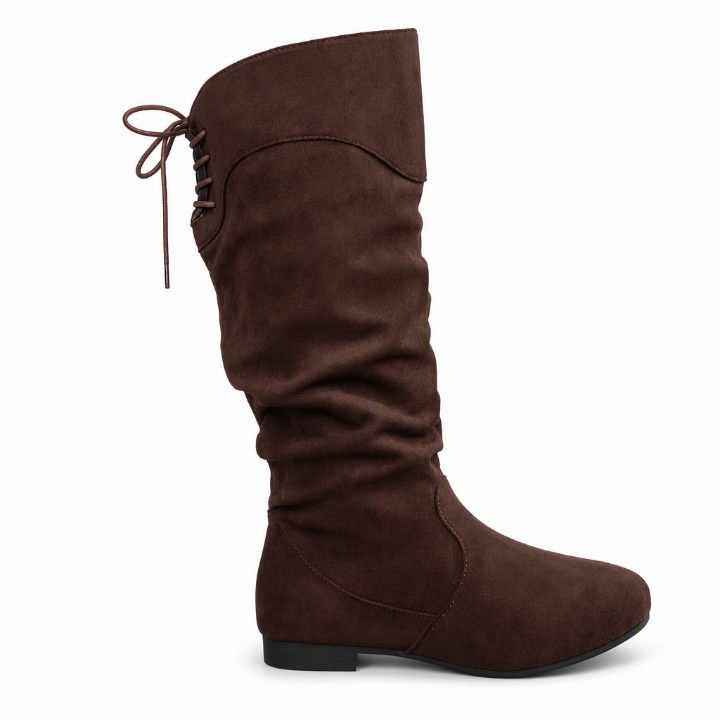 Women's Lace Up Slouchy Mid-Calf Boots