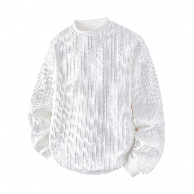 🧶 Men's Cable Knit Crewneck Sweatshirt ✨ – 50% OFF | Relaxed Fit & 30-Day Money-Back Guarantee
