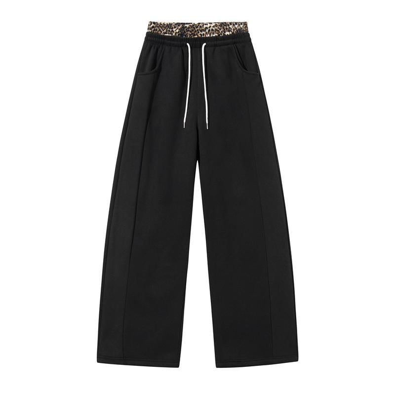 Women's Casual Leopard Print Patchwork Sweatpants