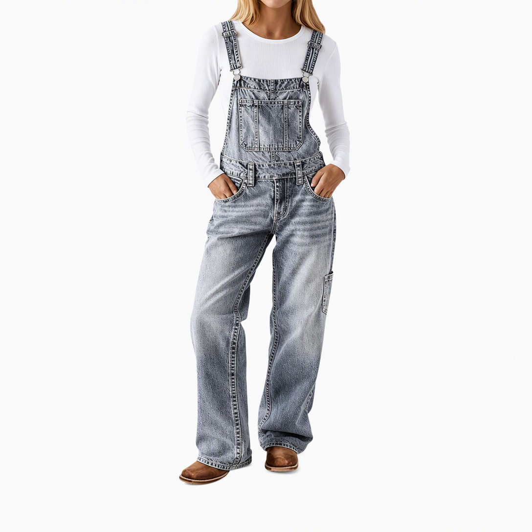 ๐ Women's Stretchy Denim Overalls โจ โ Wide Leg Jumpsuit with Adjustable Straps | Free Shipping ๐