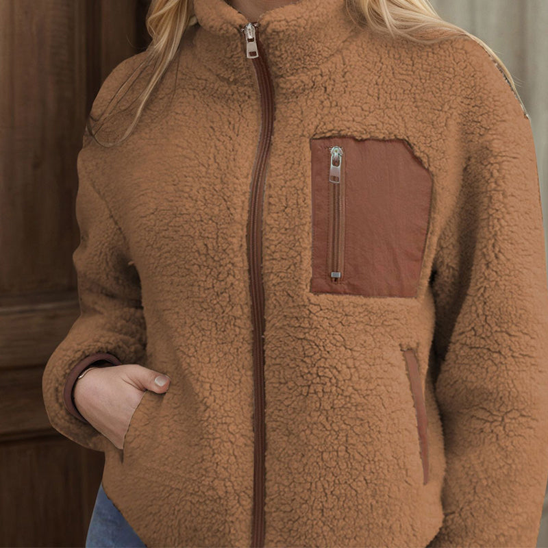 Women's Winter Sherpa Plush Full-Zip Jacket