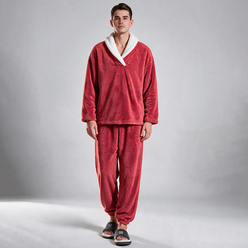 Men's Cozy Thermal Fluffy Pajama Set
