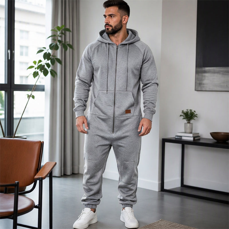 🖤Black Friday Sale:50% OFF🖤 💪Men's Casual Cozy Thermal Hooded Jumpsuit