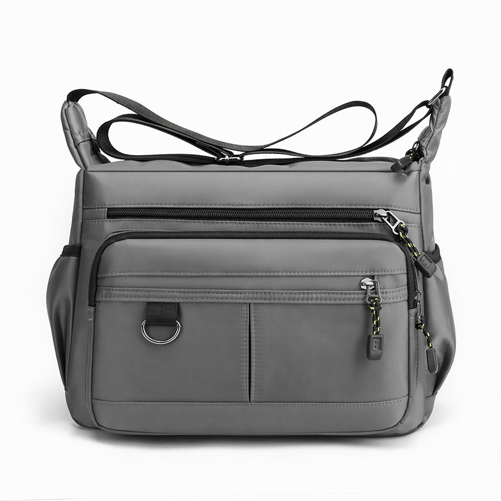 Men's Large Capacity Crossbody Bag Durable Multi Pocket Business Casual Shoulder Bag