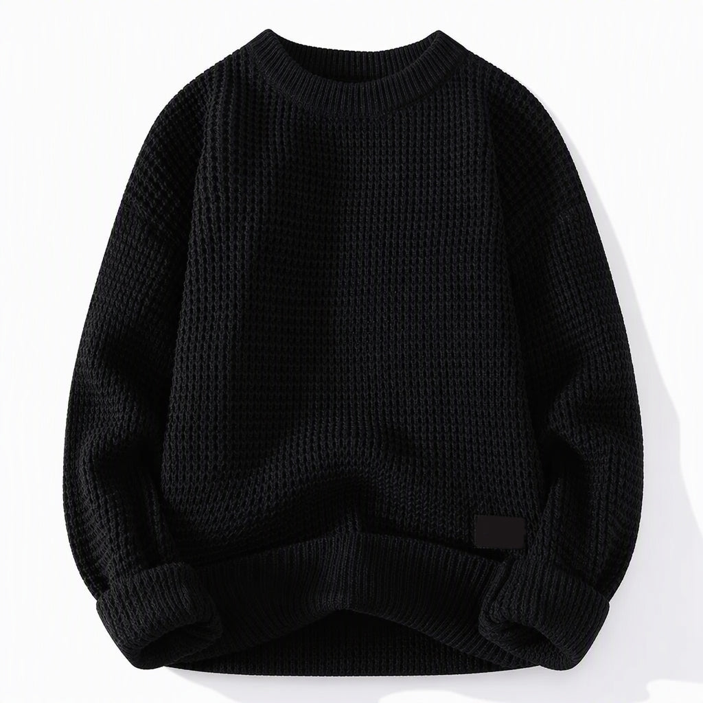 Men's Crew Neck Chunky Knit Sweater Autumn Winter Pullover Knitted Top