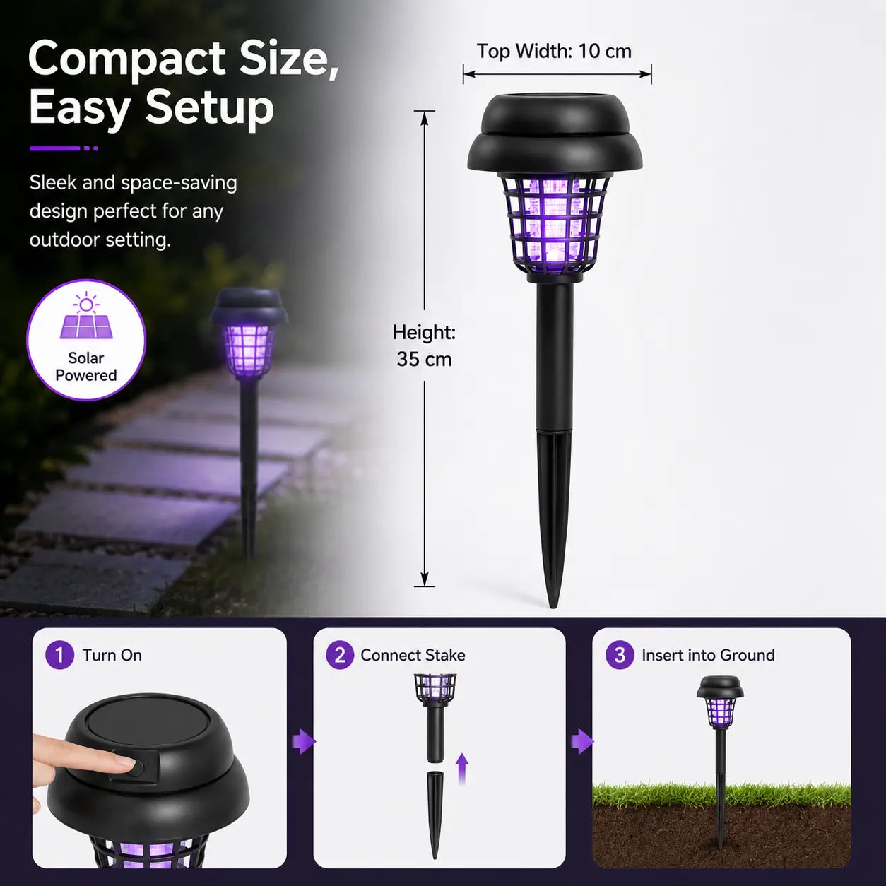 ✨Summer Limited-Time Offer & Limited-Time 50% Off✨🚫🦟Solar Mosquito Zapper Lamp Stake