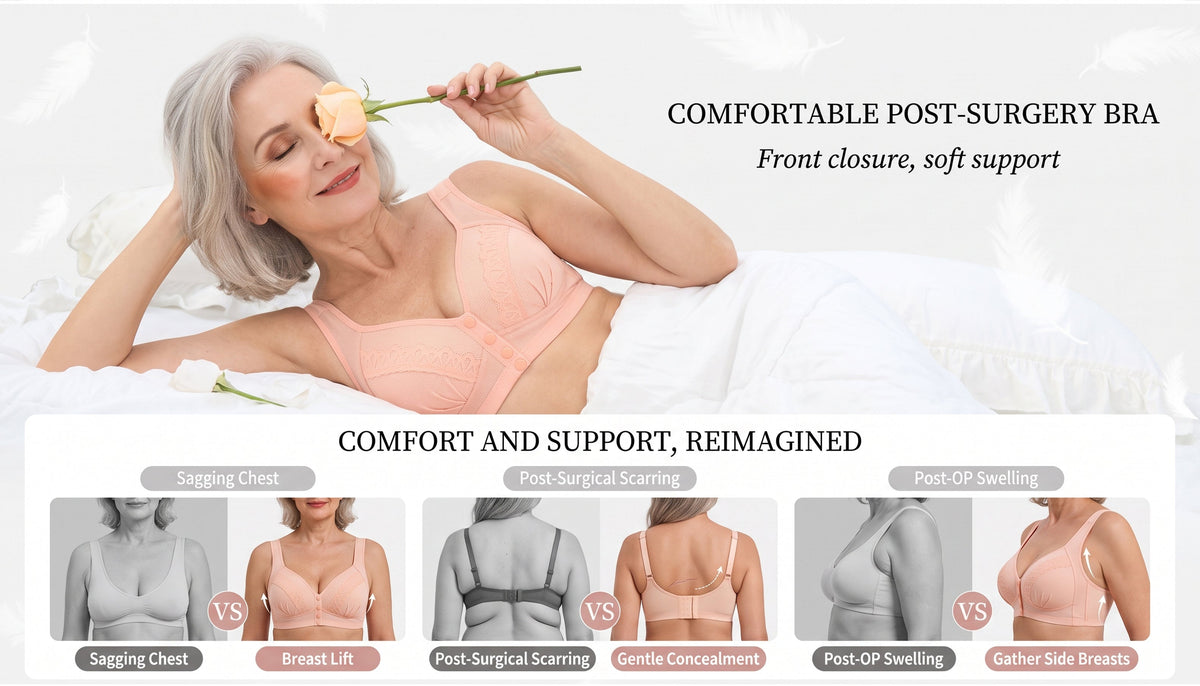 💥LAST DAY SALE ONLY $9.99!!💘CloudComfort™ Front-Button Cotton Bra – Breathable • Wire-Free • All-Day Support • Non-Padded & Skin-Friendly 🌿