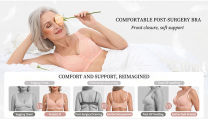 💥LAST DAY SALE ONLY $9.99!!💘CloudComfort™ Front-Button Cotton Bra – Breathable • Wire-Free • All-Day Support • Non-Padded & Skin-Friendly 🌿