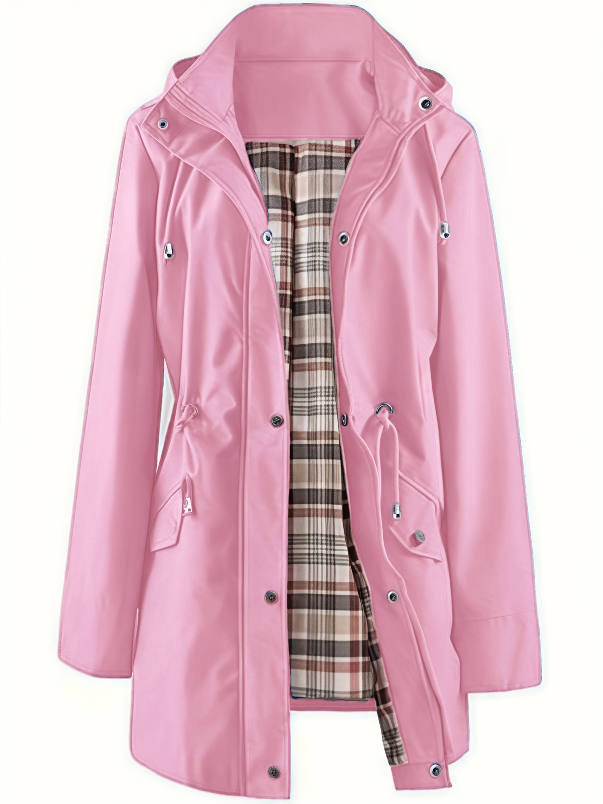 💐50% OFF🌧️🧥Women's Checkered Lining Waterproof Windbreaker