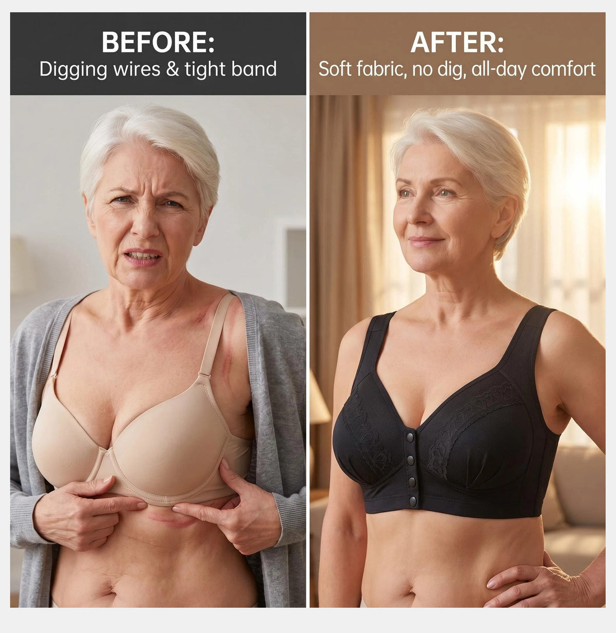 💥LAST DAY SALE ONLY $9.99!!💘CloudComfort™ Front-Button Cotton Bra – Breathable • Wire-Free • All-Day Support • Non-Padded & Skin-Friendly 🌿