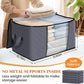 6-piece/12 piece clothing storage bag with foldable thick cloth blanket, used for organizing clothing storage bags and bedding bags (gray)