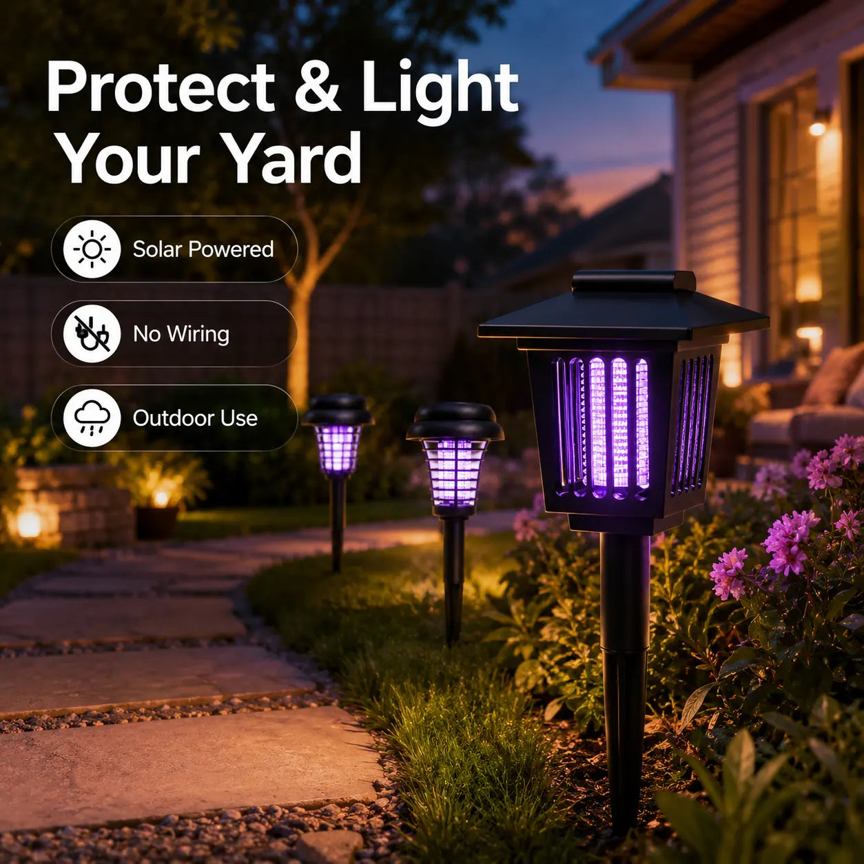 ✨Summer Limited-Time Offer & Limited-Time 50% Off✨🚫🦟Solar Mosquito Zapper Lamp Stake