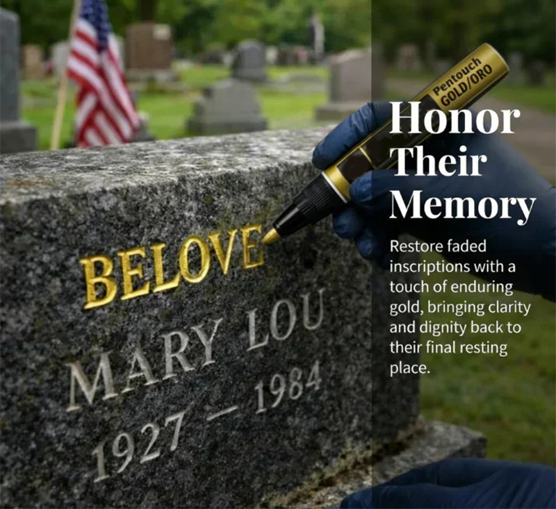 🐦Golden Tombstone Marker Pen for Restoring Faded Grave Inscriptions