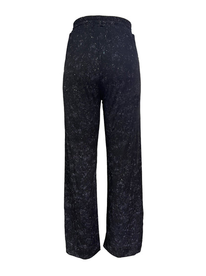 🎅Women's Sequin Sparkle Wide Leg Pants with Elastic Waistband