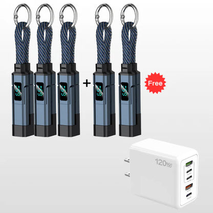 🔥Limited Time SALE 50% OFF🔥4-in-1 Digital Display Keychain Charging Cable