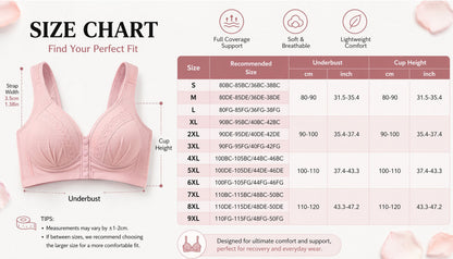 💥LAST DAY SALE ONLY $9.99!!💘CloudComfort™ Front-Button Cotton Bra – Breathable • Wire-Free • All-Day Support • Non-Padded & Skin-Friendly 🌿