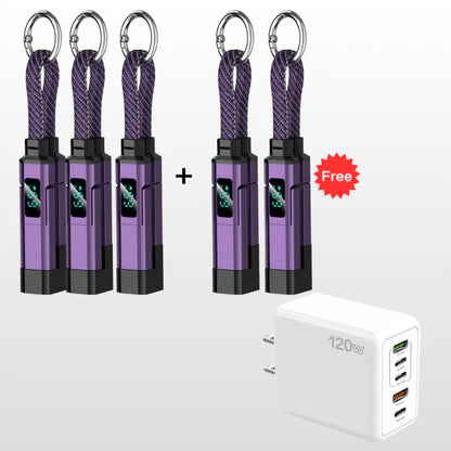 🔥Limited Time SALE 50% OFF🔥4-in-1 Digital Display Keychain Charging Cable