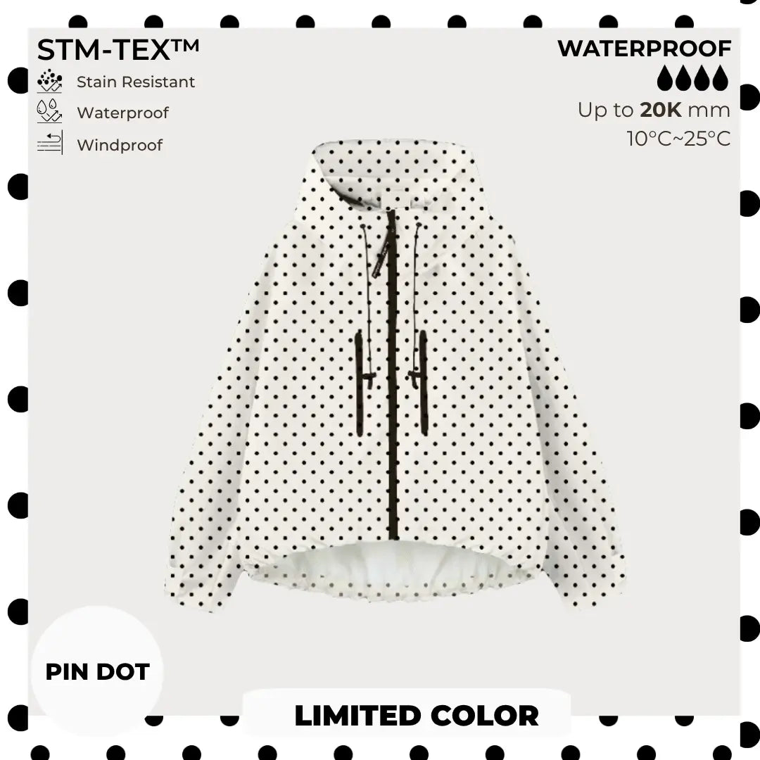 Wide-Brim Hood Short Oversized Rain Jacket With Bubble Hem,👍⛈️Waterproof & Lightweight & Adjustable Cuffs