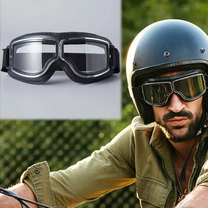 🏍️ 50% off! Vintage motorcycle goggles—with UV protection, anti-fog features, and an adjustable head strap!