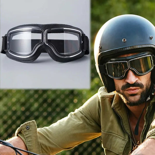 🏍️ 50% off! Vintage motorcycle goggles—with UV protection, anti-fog features, and an adjustable head strap!