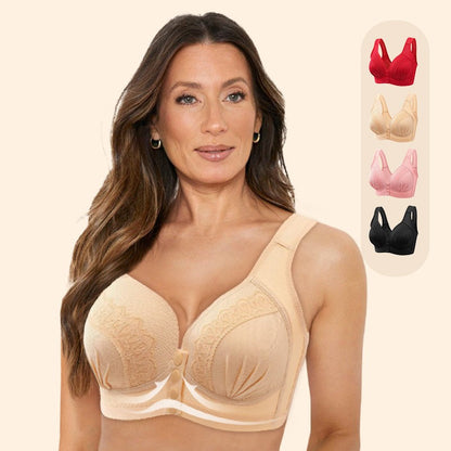 💥LAST DAY SALE ONLY $9.99!!💘CloudComfort™ Front-Button Cotton Bra – Breathable • Wire-Free • All-Day Support • Non-Padded & Skin-Friendly 🌿