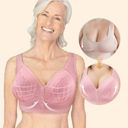 💥LAST DAY SALE ONLY $9.99!!💘CloudComfort™ Front-Button Cotton Bra – Breathable • Wire-Free • All-Day Support • Non-Padded & Skin-Friendly 🌿