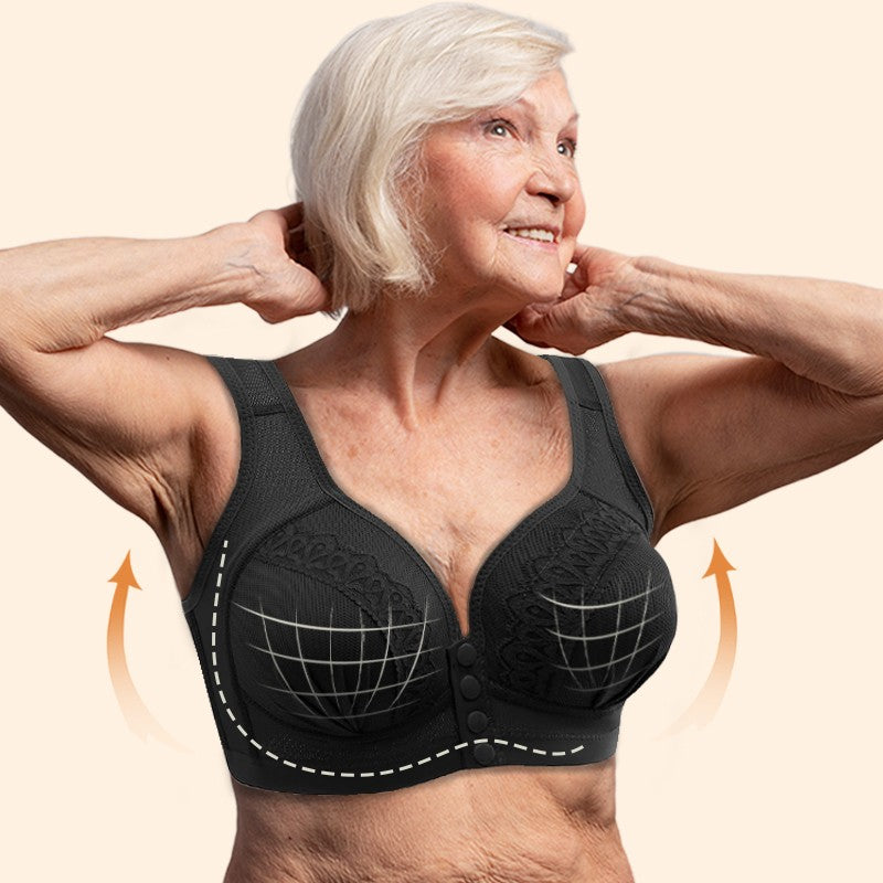 💥LAST DAY SALE ONLY $9.99!!💘CloudComfort™ Front-Button Cotton Bra – Breathable • Wire-Free • All-Day Support • Non-Padded & Skin-Friendly 🌿