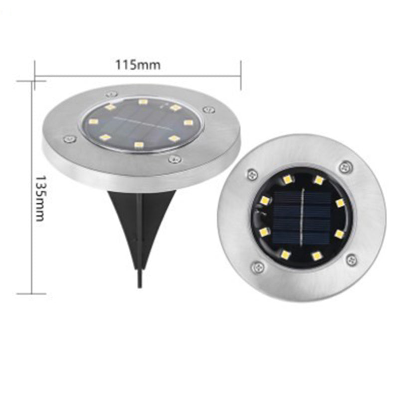 🔥Stainless steel solar-powered ground light with 8 LED bulbs