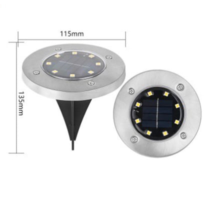 🔥Stainless steel solar-powered ground light with 8 LED bulbs